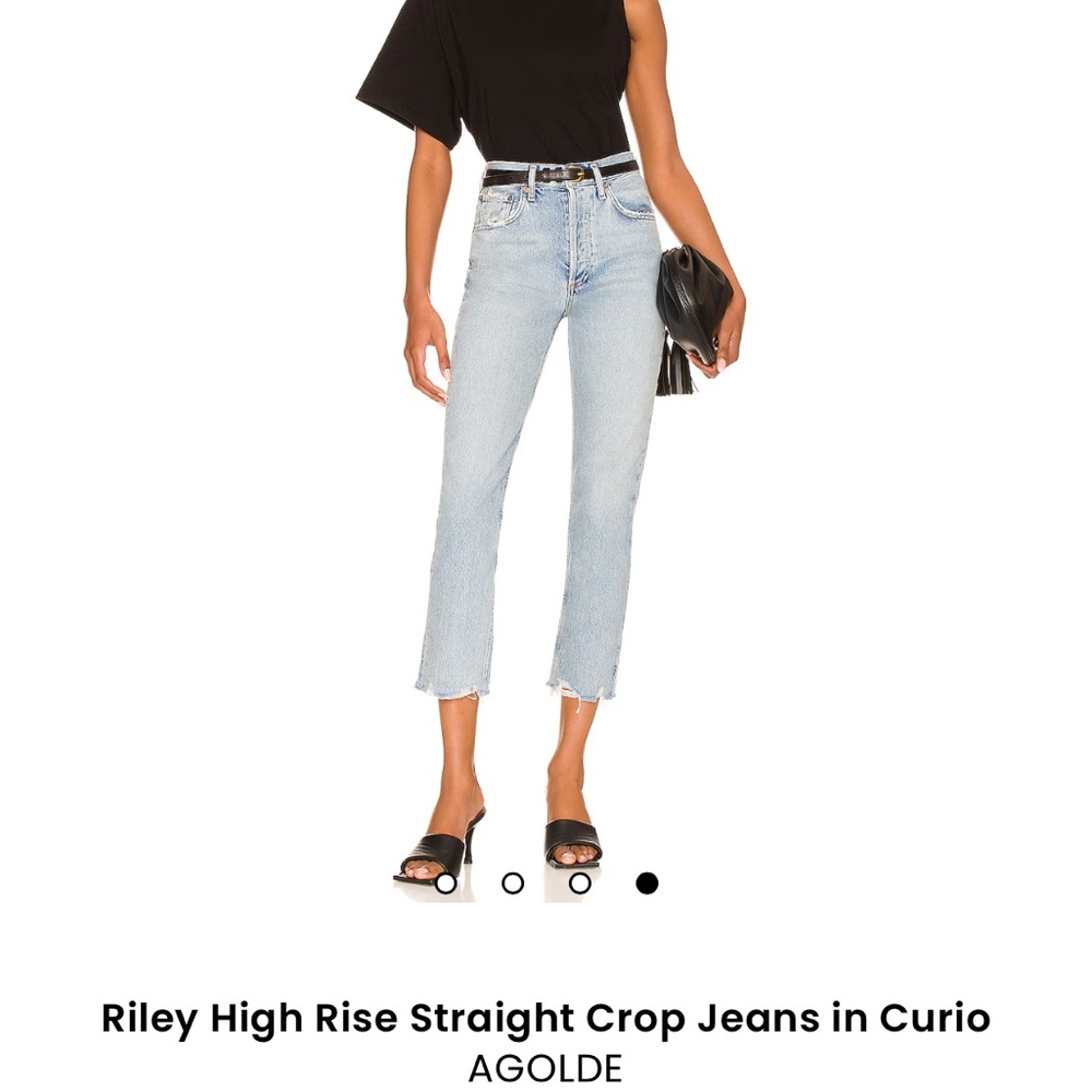 Agolde Riley High-Rise Straight Crop Jeans - Light Blue